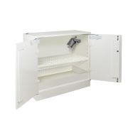 S806+LIA1 Biztonsági szekrény lítium akkumulátorok tárolásához és töltéséhez, fehér, 2 ajtós, 1 polccal és 1 tűzoltóval, 895 x 1000 x 600 mm