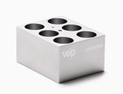 Aluminum block for 6 pcs of 25 mm tubes