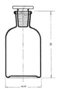 Reagent bottle, narrow neck, glass stopper, amber, 250 ml, NS 19/26