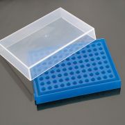 96 well PCR rack, with transparent lid, pink