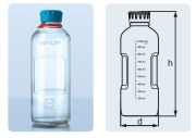 Laboratóriumi üveg kupakkal, Duran üvegből, Youtility, 250 ml,
