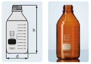 Laboratory bottle without screw cap, 500 ml, amber