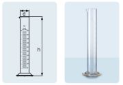 Measuring cylinder with glass base, 500 ml, class B