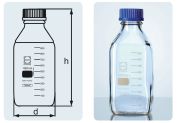 Laboratory bottle, square, 1.000 ml