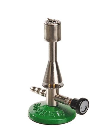 Teclu burner with needle valve and pilot flame