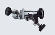 Double bosshead, 360°C rotating, chrome-plated, clampable d: 15 mm