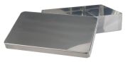 Műszertálca fedéllel, perem nélkül, méret: 180×90×30 mm