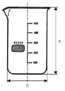 Beaker, Tall Form, with graduation and spout, 250 ml, Kimble-Rasotherm