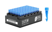LI1000 1 ml (tissue) cryotube with internal thread, bottom 2D code, blue cap, aseptic, standard rack with left-side code, 96 pc x 50 rack / case