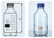 Laboratory bottle with cap, clear, 5.000 ml