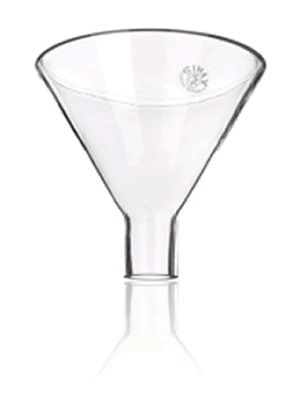 Powder funnel, glass, Simax brand