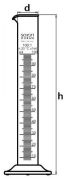 Measuring cylinder with plastic base, 1.000 ml, class B