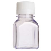 Rectangular PETG bottle, graduated, 125 ml, sterile, bulk, 24 pcs/pack