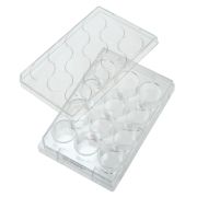 12 lyukú sejttenyésztő lemez fedéllel, 3,85cm2, felületkezelt, steril, egyesével csomagolt, 100 db / csomag