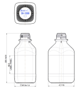 Chemical bottle 1000 ml, brown, rectangular, GL 45