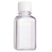 Rectangular PETG bottle, graduated, 250 ml, sterile, bulk, 24 pcs/pack