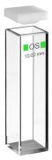 Quartz cuvette for spectrophotometer, fluorescence, macro, with cover, 101-QS, path length: 10 mm, volume: 3.5 ml