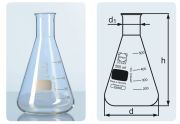 Erlenmeyer lombik, szűknyakú, 25 ml