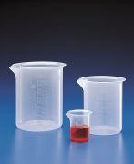 Főzőpohár, PP, alacsony, 250 ml, domború beosztással