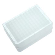 96 helyes mély üregű plate, kezeletlen, 1,1 ml, PP, szögletes lyuk, V - alj,  25 db / csomag