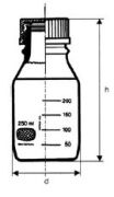 Laboratory glass, with blue cap, 2000 ml, Simax