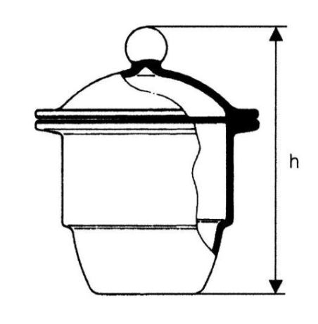 Desiccator with glass knobbed lid, and flat flange