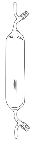 Gas sampling tube with glass or teflon stopcock