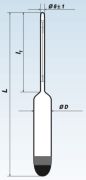 Areométer hőmérő nélkül 11 tag, 1,300-1,360 g/ml