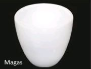 Izzítótégely, kvarc, 50 ml, magas forma, áttetsző anyagú "fused" kvarc.