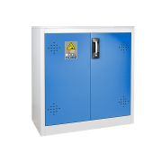 AZ111BLI Safety cabinet for storing and charging lithium batteries, blue, 2 doors, 2 shelves, 1000 x 930 x 500 mm
