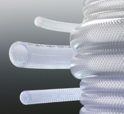 Reinforced PVC tube, translucent
