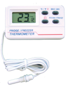Kétcsatornás digitális hőmérő hűtő/fagyasztó és helyiséglevegő mérésére
