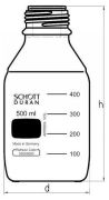 Laboratory bottle without screw cap, 15000 ml, made of clear Duran glass