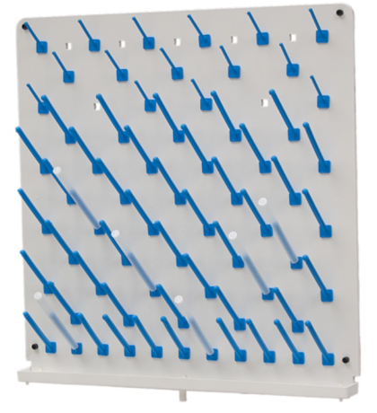 Laboratory equipment drying rack, wall mountable, type C
