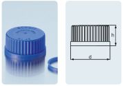 Screw cap for laboratory bottles, blue, PP, GL32