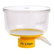 Szűrő palackok tetejére, 500 ml, Nylon szűrő 0,45µm, 90mm átmérő, steril, egyesével csomagolva, 24 db / csomag
