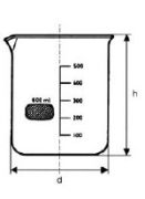 Low beaker, graduated, with spout, 250 ml, Simax glass