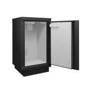 Tabletop safety cabinet for storing and charging lithium batteries, black, 90 minutes, 1 door, without shelves, 1100 x 635 x 670 mm